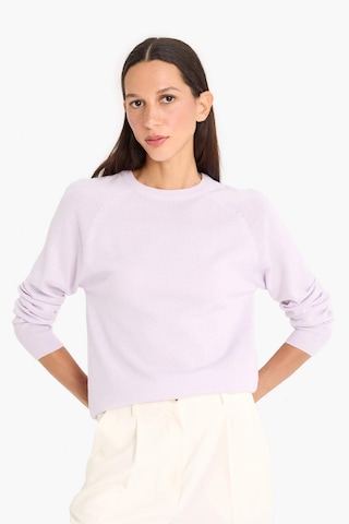 Defacto Relax Fit Bisiklet Yaka Basic Düz Triko Kazak I6913az25wnpr462 Mor
