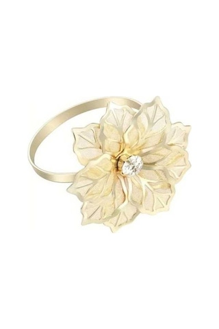 Trendooze Gaojunshop01 2 Adet Gümüş-bronz Peçete Halkası, Düğün Dekoru Pul Çiçek Gümüş