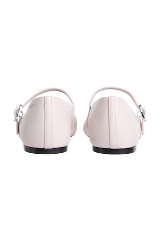 Calvin Klein Oblique Ballerina Mj Deri Hdw Bej Kadın Babet-14815