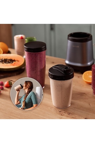 Cecotec Nutriblender 1000 W Fusion Taşınabilir Smoothie Blender Gri - Siyah