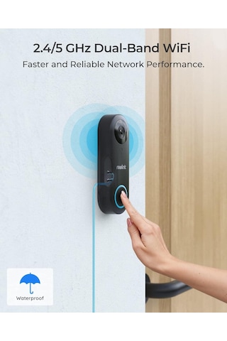 Kablolu Akıllı Kapı Zili, 5 Mp Wifi Kamera, 2.4/5 Ghz Çanlı Su Geçirmez Dış Mekan Kapı Zili, İnsan Algılama U
