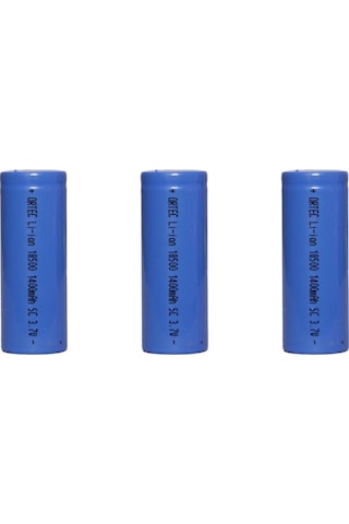 3.7v 1400mah Li-ion 18500 5-c Şarj Edilebilir Pil 3'lü