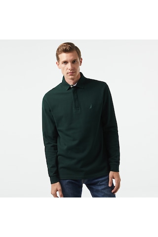 Nautica Nautıca Erkek Yeşil Slım Fıt Uzun Kollu Polo Desenli K37015t Yeşil