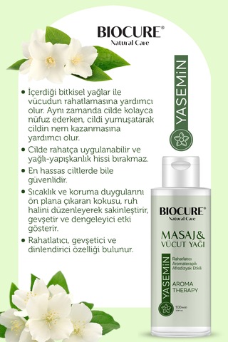 Biocure Yasmin Özlü Masaj ve Vücut Bakım Yağı 100 ML