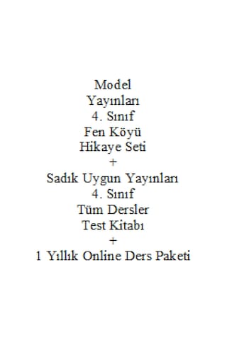 4. Sınıf Hikaye Kitabı Seti Model Yayınları Fen Köyü + Sadık Uygun Yayınları 4. Sınıf Tüm Dersler Test Kitabı + 1 Yıllık Online Ders Paketi
