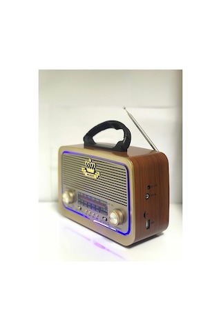 2 Yıl Rt-301 Ahşap Nostaljik Görünümlü Bluetoothlu Usb-sd Card Mp3 Çalar Radyo Müzik Kutusu Kahvere