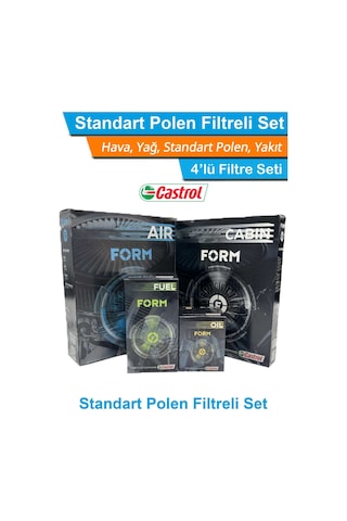 Vw Jetta 1.6 Tdı Dizel Castrol Form Filtre Bakım Seti 2011-2015 Hava+yağ+yakıt+standart Polen