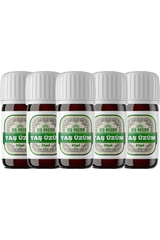 Big Aroma Tekirdağ Yaş Üzüm Aroması 5 x 15 ML - 5 L Uyumlu