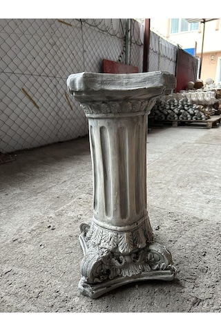 Dekoratif 53cm Vernikli Gri Eskitme Roma Sütun Ev Balkon Bahçe Dekorasyon Bohem Heykel Biblo Diğer