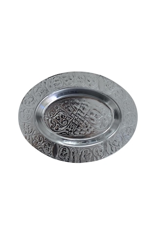 Paslanmaz Çelik Oval Tepsi 304 Kalite Krom, Dekoratif Ve Servis Amaçlı Küçük Tepsi 18 Cm