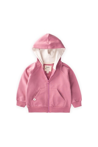 Cigit Kapşonlu Fermuarlı Hırka 1-14 Yaş Fuşya Fuşya