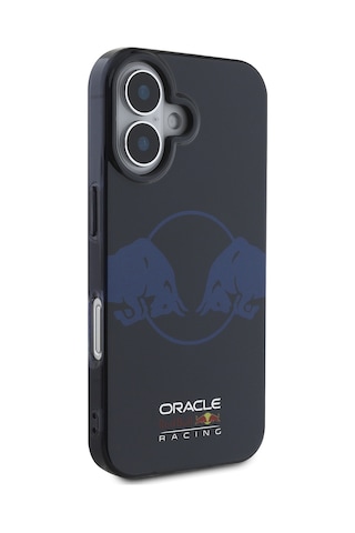Apple Uyumlu iPhone 16 Kılıf Redbull Lisanslı Magsafe Özellikli Iml Çift Boğa Baskılı Sert Pc Kapak Lacivert