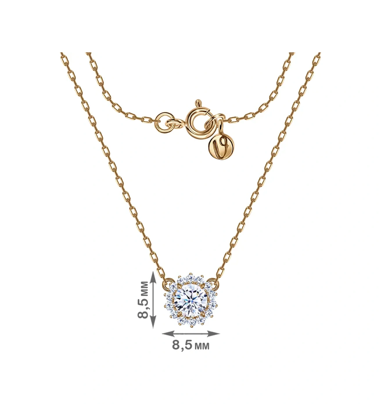 Veronika 925 Ayar Gümüş Altın Kaplama Taşlı Gerdanlik 462154616 Altın