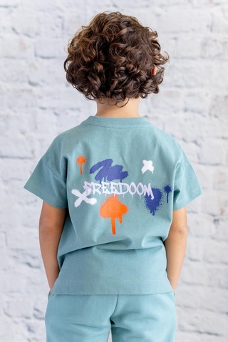 Erkek Çocuk Baskılı T-shirt - Mint Mint