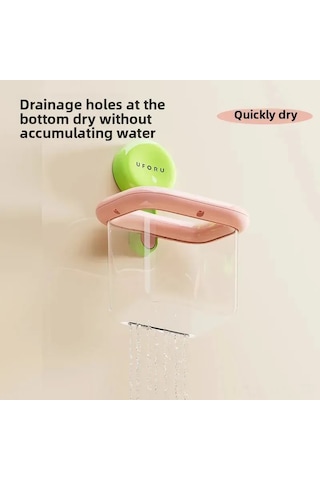 Konesam Krem Beyaz Küçük Boy 3'lü, Süper Hafif, Su Geçirmez, Duvar Takılı, Süngerli Tutucu, Yıkama Mendili Organizer Kutusu - Neşeli Seri Diğer