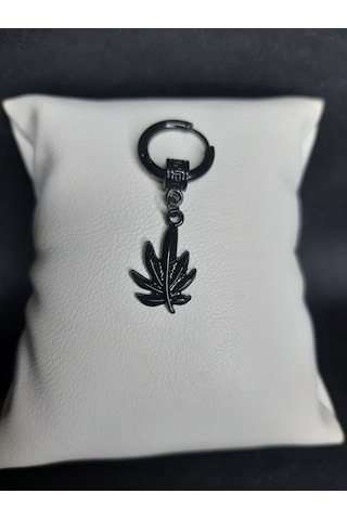 Mryart Yaprak Unisex Çelik Küpe Siyah