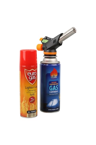 3 Parça Profesyonel Pürmüz Seti Pürmüz Torch Çakmak Başlık- Kamp Gazı 400ml- Çakmak Gazı 270 Belirtilmemiş