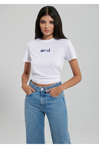 Mavi - Mavi Logo Baskılı Beyaz Tişört 1612241-620 Beyaz