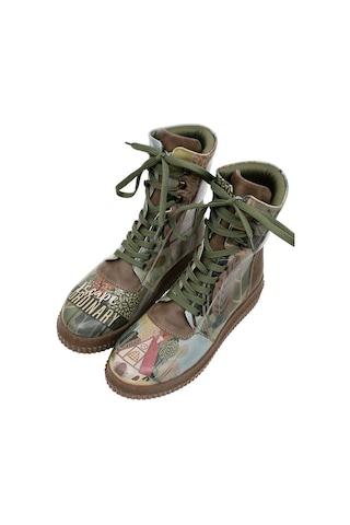 Kadın Vegan Deri Yeşil Uzun Bot - Escape The Ordinary Tasarım Multicolor