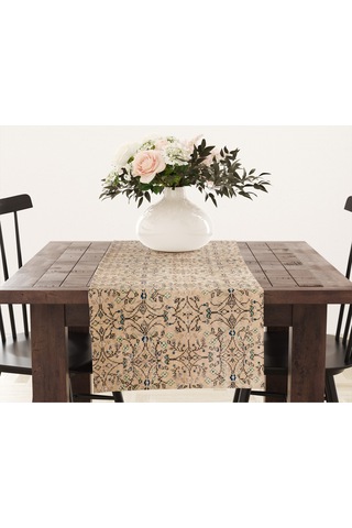 Turkıshrug Kıngdom Muhteşem Masa Dekoru, Estetik Masa Örtüsü Şık Desenli Runner Leke Tutmaz Baskılı Kumaş Masa Örtüsü Dekoratif Rugkingdom 1345 01 Table Runner Çok Renkli