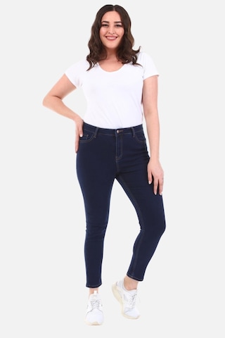 Slim Fit Jean Büyük Beden Yüksek Bel Dar Kesim Esnek Kot Pantolon C597 001