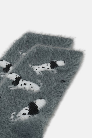 Suwen Fluffy Puppy Soket Çorap Wss12010272050 Gri