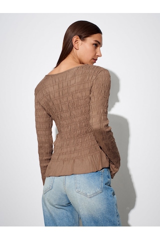 Dilvin 50926 Düğmeli Gipeli Top-vizon Vizon