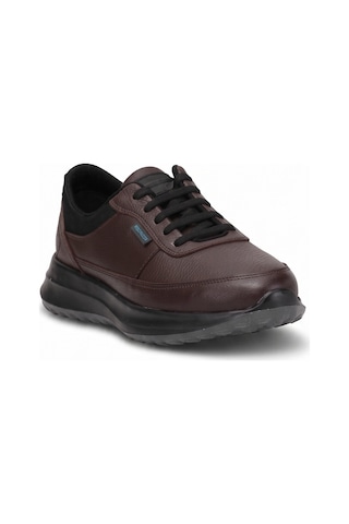 King Paolo L1378 Erkek Hakiki Deri Memory Foam Klasik Sneaker Kahverengi