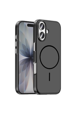 Apple iPhone Uyumlu 17 Kılıf M-safe Şarj Özellikli Zore Lora Pc Kapak - Siyah