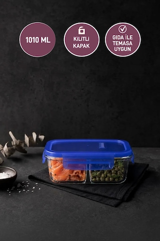 Selka Home 1 Adet Lina Bölmeli Cam Saklama Şeffaf