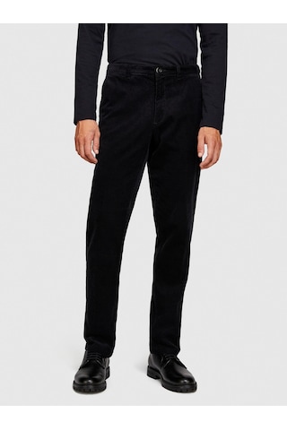 Sisley %100 Koton Slim Fit Fitilli Kadife Pantolon Erkek Siyah T-shirt - 323a4sfrsf03d