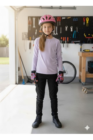 Çocuk Motosiklet & Bisiklet Eldiveni Deniz Kabuğu Desenli - Güvenli Sürüş İçin