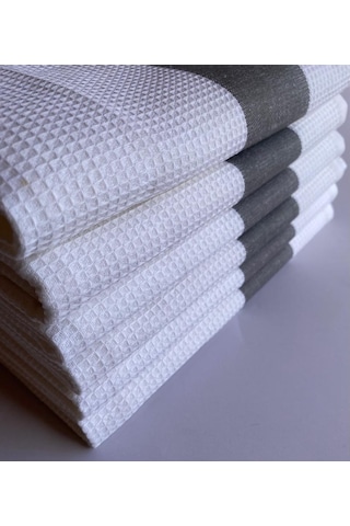 6 Adet Waffle Desen Beyaz Kurulama Bezi 45x65 CM Pamuk