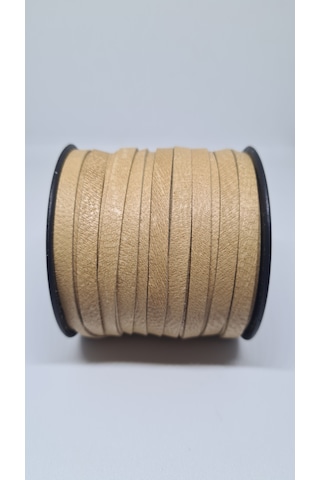 Hakiki Deri Biye 5 Mm 15 Metre Deri Şerit Ve Aksesuar İpi K816 - Naturel