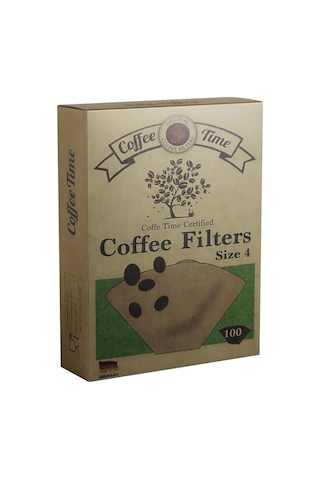Time Sertifikalı Filtre Kahve Kağıdı Coffee Filters 1/4 4 Numara 100'lü Paket S