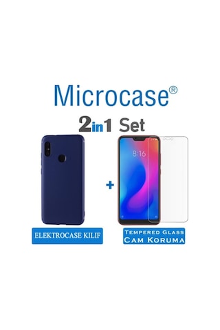 Xiaomi Mi A2 Lite - Redmi 6 Pro Elektrocase Silikon Kilif + Cam 292983656 - Seçenek / Renk-Cam Koruma-Lacivert-Tempered Glass Istiyorum