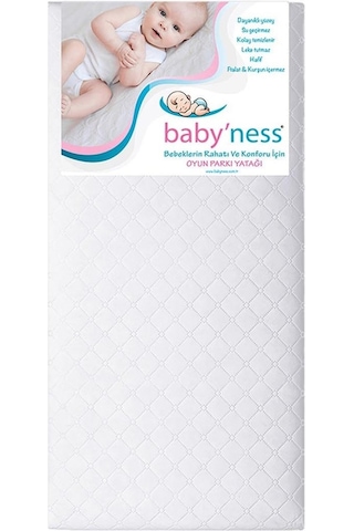 Baby'ness Oyun Parkı Yatağı Kapitoneli 70x110x5 Cm Beyaz