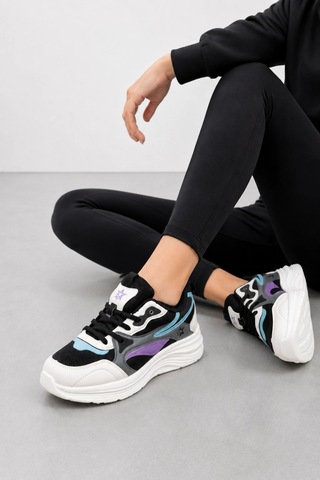 Ht Hotin Siena Kadın Spor Ayakkabı Rahat Tabanlı Günlük Konforlu Kadın Sneaker Beyaz-siyah