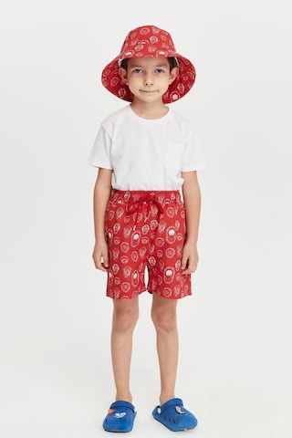 Benitto Kids Erkek Çocuk Desenli Bucket Şapka 7007-kırmızı