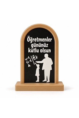 Öğretmenler Günü Atatürk Ve Öğrenci Figürlü Masa Süsü 11,5 X 8 X 2 Cm 3d Baskı Çok Renkli