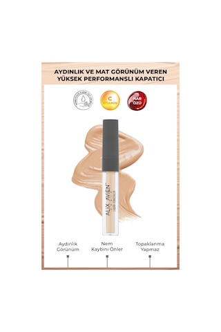 Alix Avien Aydınlık Görünüm Sağlayan Yoğun Likit Göz Altı Kapatıcısı Liquid Concealer 104 Warm Bisque