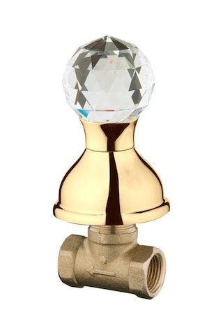 İtalyan Webert Karenina Ankastre Stop Valf 1/2'' Swarovsky Taşlı- Altın Krom