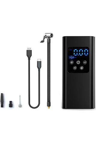 Kosona 12v Taşınabilir Şarj Edilebilir Hızlı Şişirme Pompası - Araç, Bisiklet, Toplar İçin, 3 Nozul, Usb Kablolu, 2000mah Pil