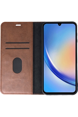 Newface Samsung Galaxy Uyumlu A24 4g Kılıf Trend S Plus Kapaklı Kılıf Glblseme - 18 - Taba