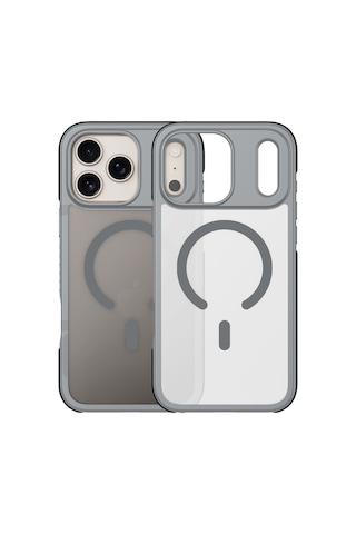 Buff Apple iPhone Uyumlu 18 Pro /17 Pro Magsafe Air Bumper Kılıf Gray Gri