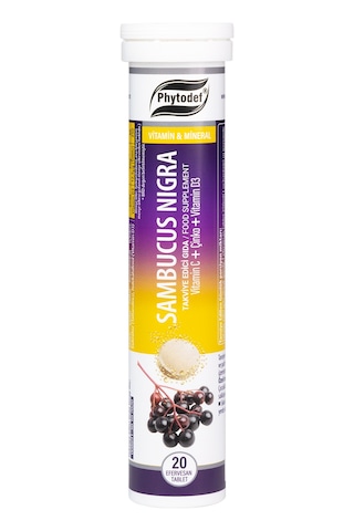 Vitamin C Portakal Aromalı Efervesan Tablet 20 Adet + Sambucus Nigra Efervesan Tablet 20 Adet