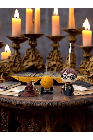 Harry Potter Temalı Not Tutacağı - Seçmen Şapka Anahtarlık - Snitch Ve Hareketli Kafa Harry Tutacak Çok Renkli