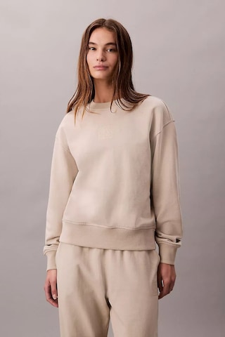 Kadın Regular Kalıp Bisiklet Yaka Sweatshirt - Bej Island Fossil