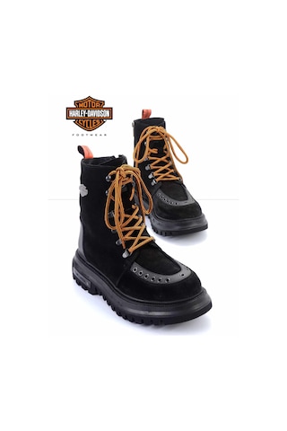Bambi Black Hakiki Deri Erkek Bot & Bootie Hd1777061902 Black