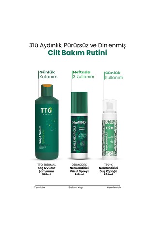 Tto Saç Ve Vücut Şampuanı 500 Ml Yeşil Çay Ağacı Yağı / Tea Tree Oıl
